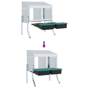 Hönsholk 2 fack med ben galvaniserat stål