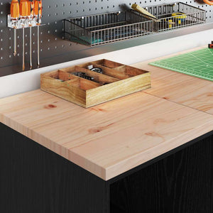 Garageskåp svart 40x51x85 cm massiv trä furu