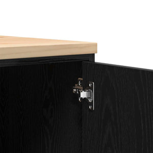 Garageskåp svart 60x51x85 cm massiv trä furu