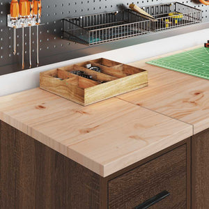 Förvaringsskåp för garage brun ek 30x51x85 cm massivt trä furu