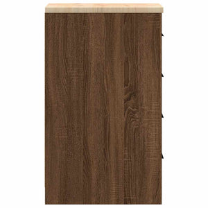 Förvaringsskåp för garage brun ek 30x51x85 cm massivt trä furu
