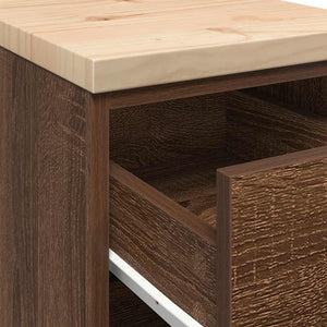 Förvaringsskåp för garage brun ek 30x51x85 cm massivt trä furu