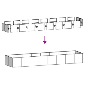 Planteringskärl 360x80x40 cm rostfritt stål