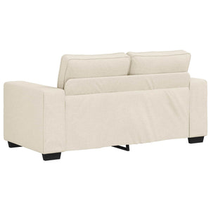 Soffa 2 pcs Beige Linnenblandad tyg