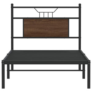 Sängram utan madrass brun ek 80x200 cm konstruerad trä