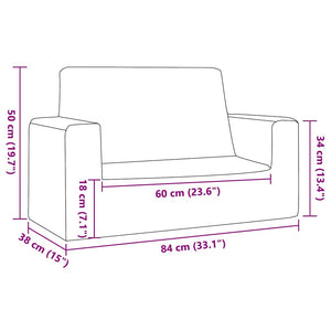 Barnsoffa 2-sits ljusgrå med stjärnor mjuk plysch