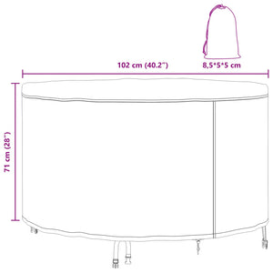 Utemöbelsskydd Svart 102 x 102 x 71 cm 420D tyg