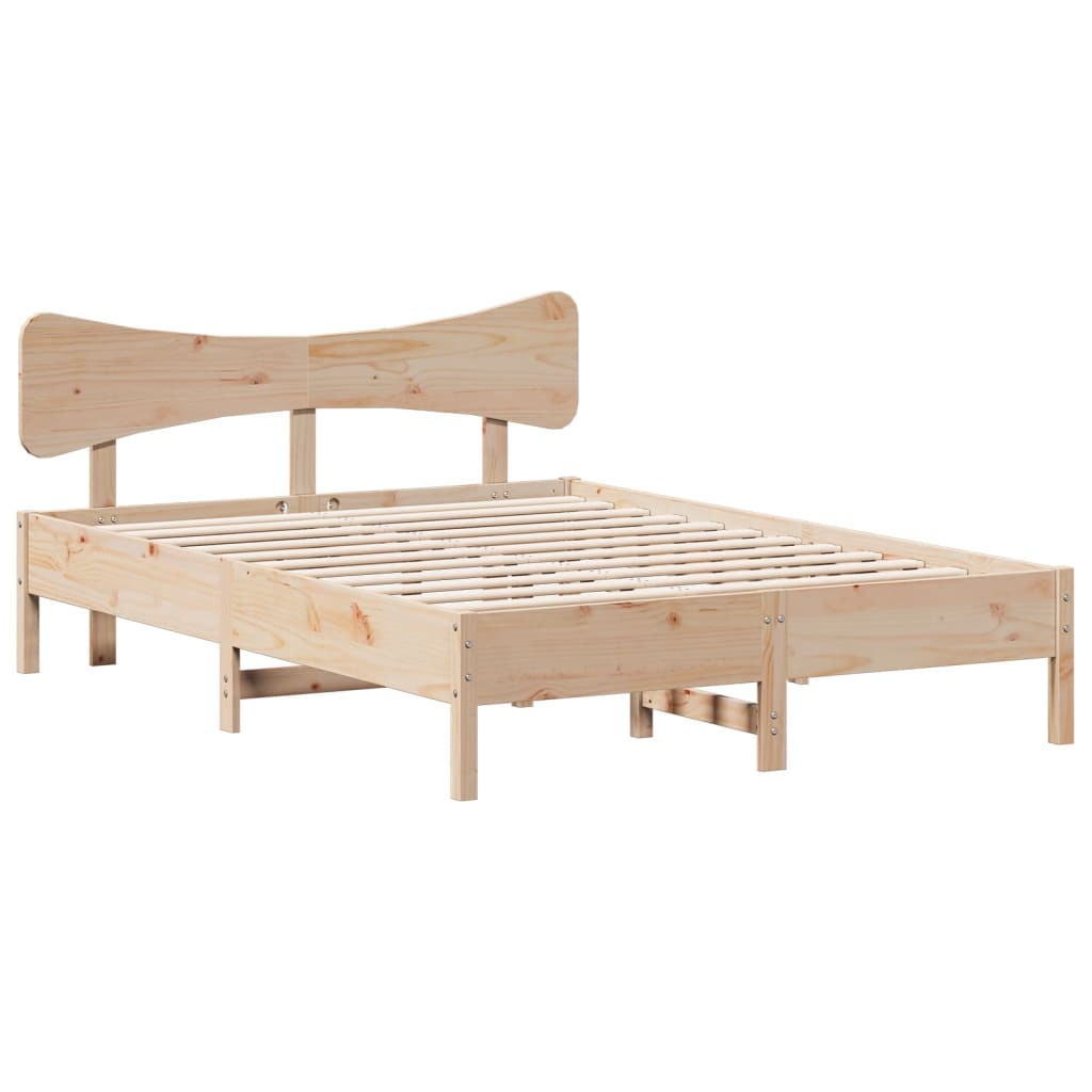 Sängram utan madrass 120x190 cm massiv furu