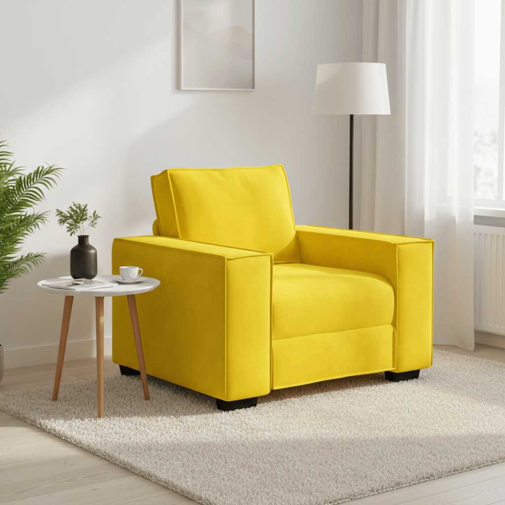Soffstol gul 100x78x84 cm sammet