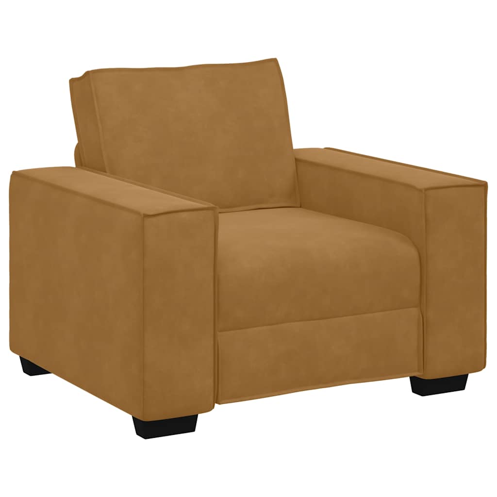 Soffstol brun 100x78x84 cm sammet