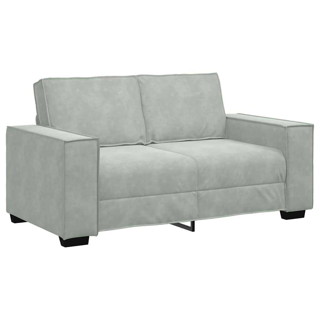2-sitssoffa ljusgrå 160x78x84 cm sammet