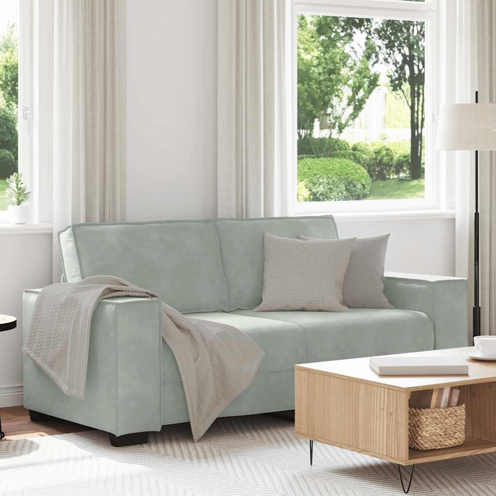 2-sitssoffa ljusgrå 180x78x84 cm sammet