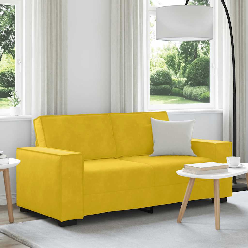 2-sitssoffa gul 180x78x84 cm sammet