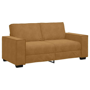 Soffa 2-sits brun 140 cm sammet