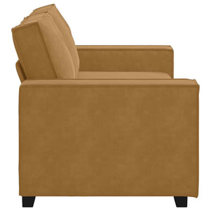 Soffa 2-sits brun 140 cm sammet