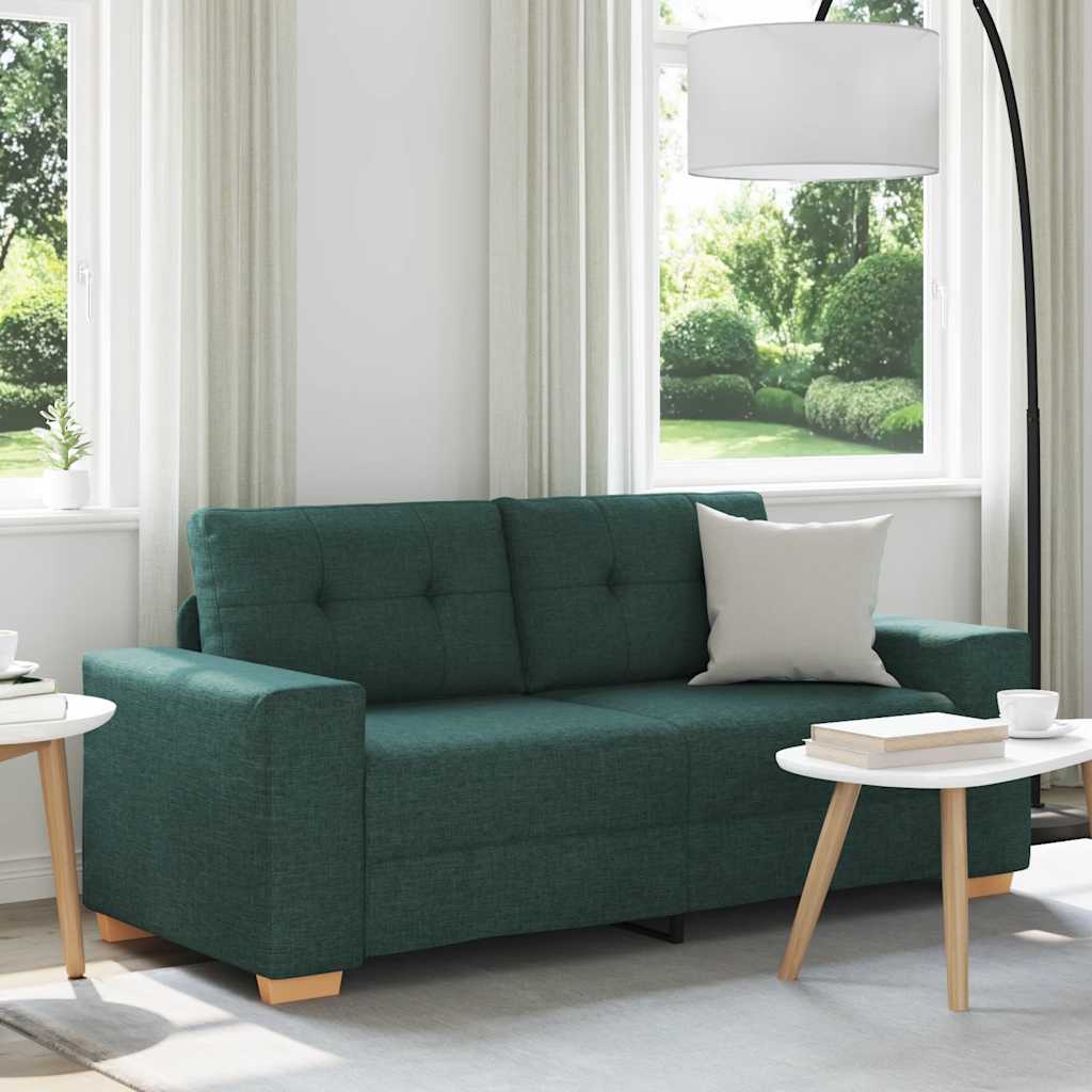 Tvåsitssoffa mörkgrön 180x77x82 cm tyg