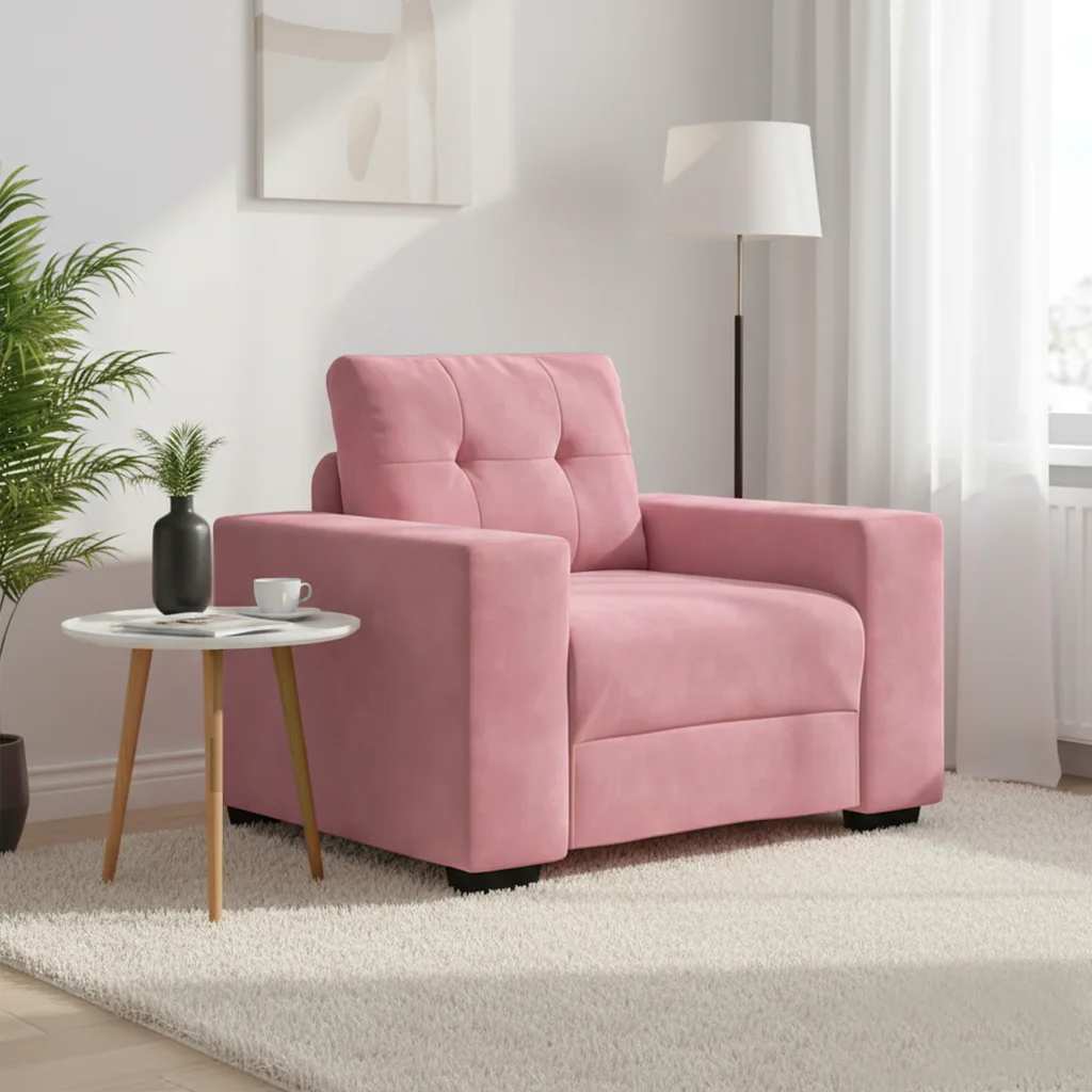 Soffstol rosa 100x78x80 cm sammet