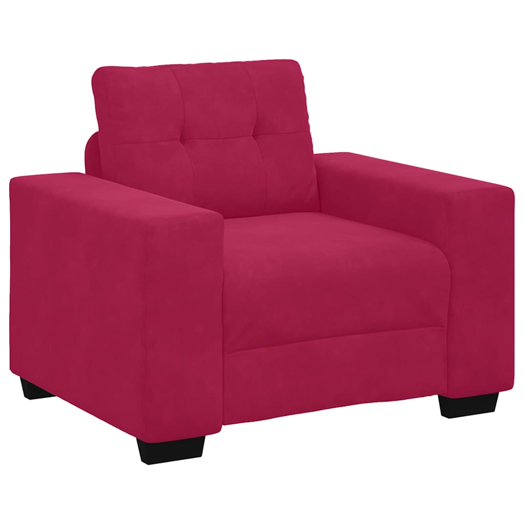 Soffstol vinröd 100x78x80 cm sammet