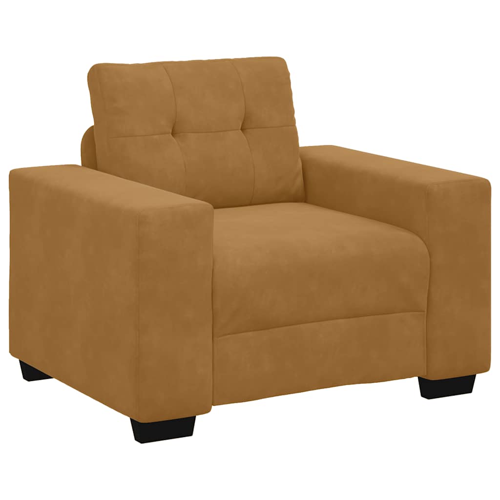 Soffstol brun 100x78x80 cm sammet