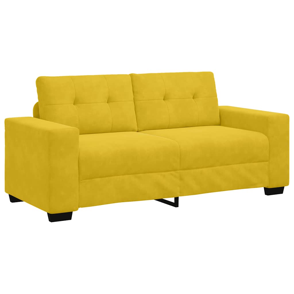 Tvåsitssoffa gul 180x77x82 cm sammet
