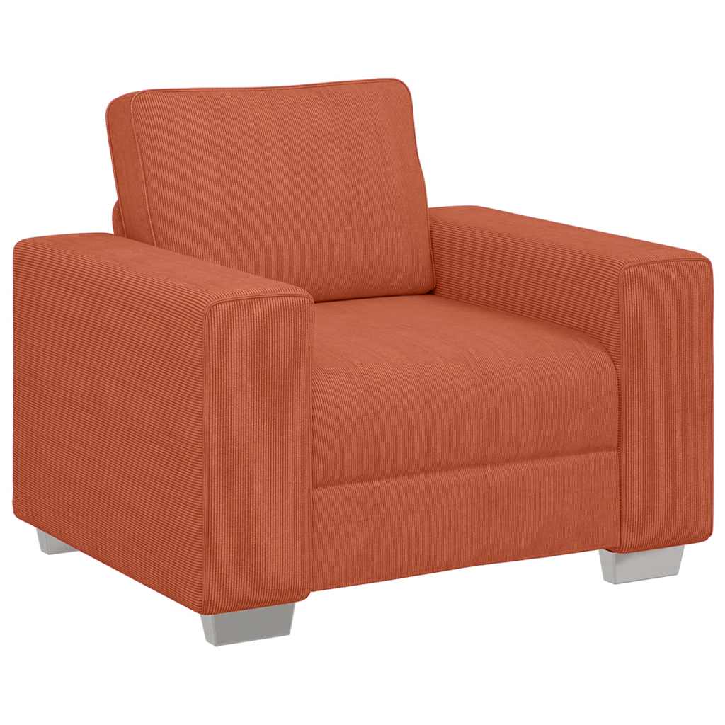 Soffstol röd orange 100x77x82 cm manchestertyg