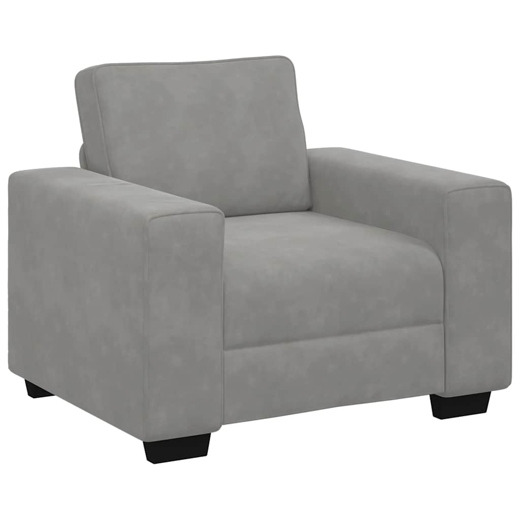 Soffstol ljusgrå 100x77x82 cm sammet