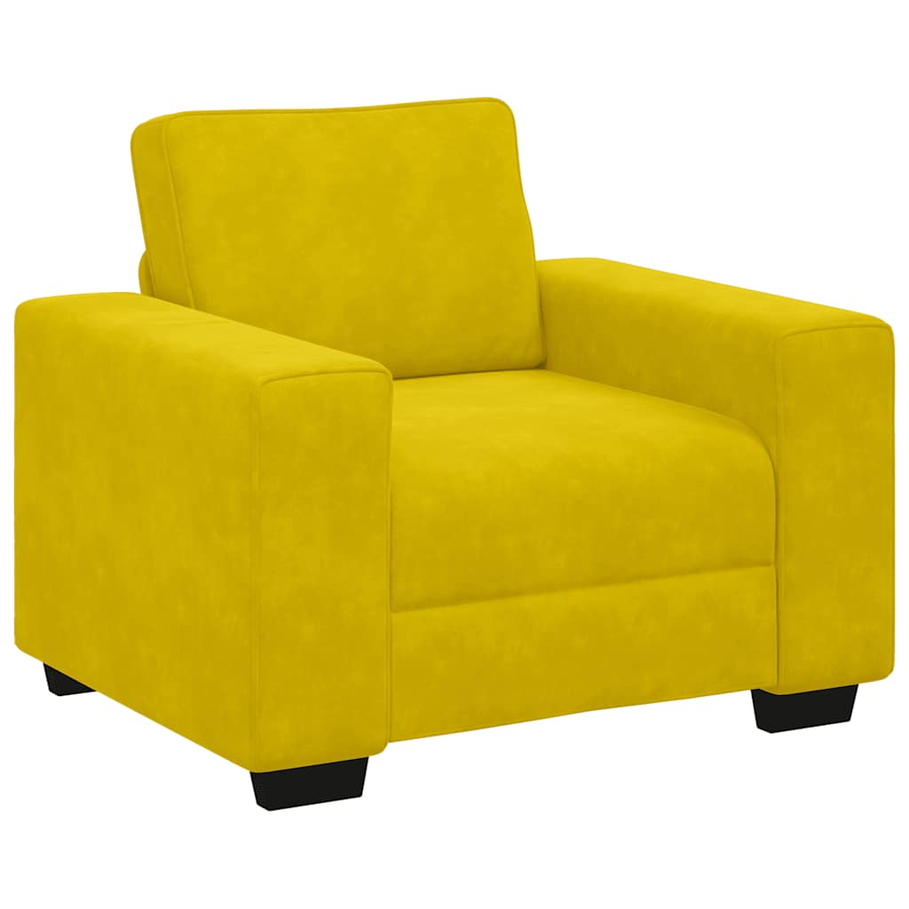 Soffstol gul 100x77x82 cm sammet