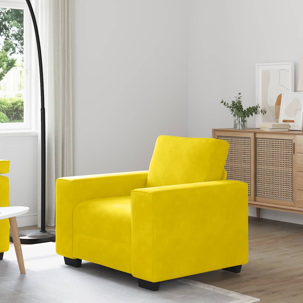 Soffstol gul 100x77x82 cm sammet