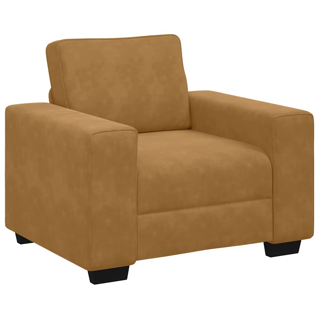 Soffstol brun 100x77x82 cm sammet