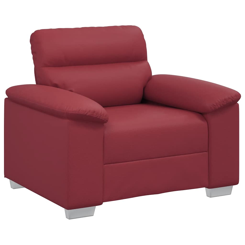 Soffa vinröd 100x81x84 cm konstläder