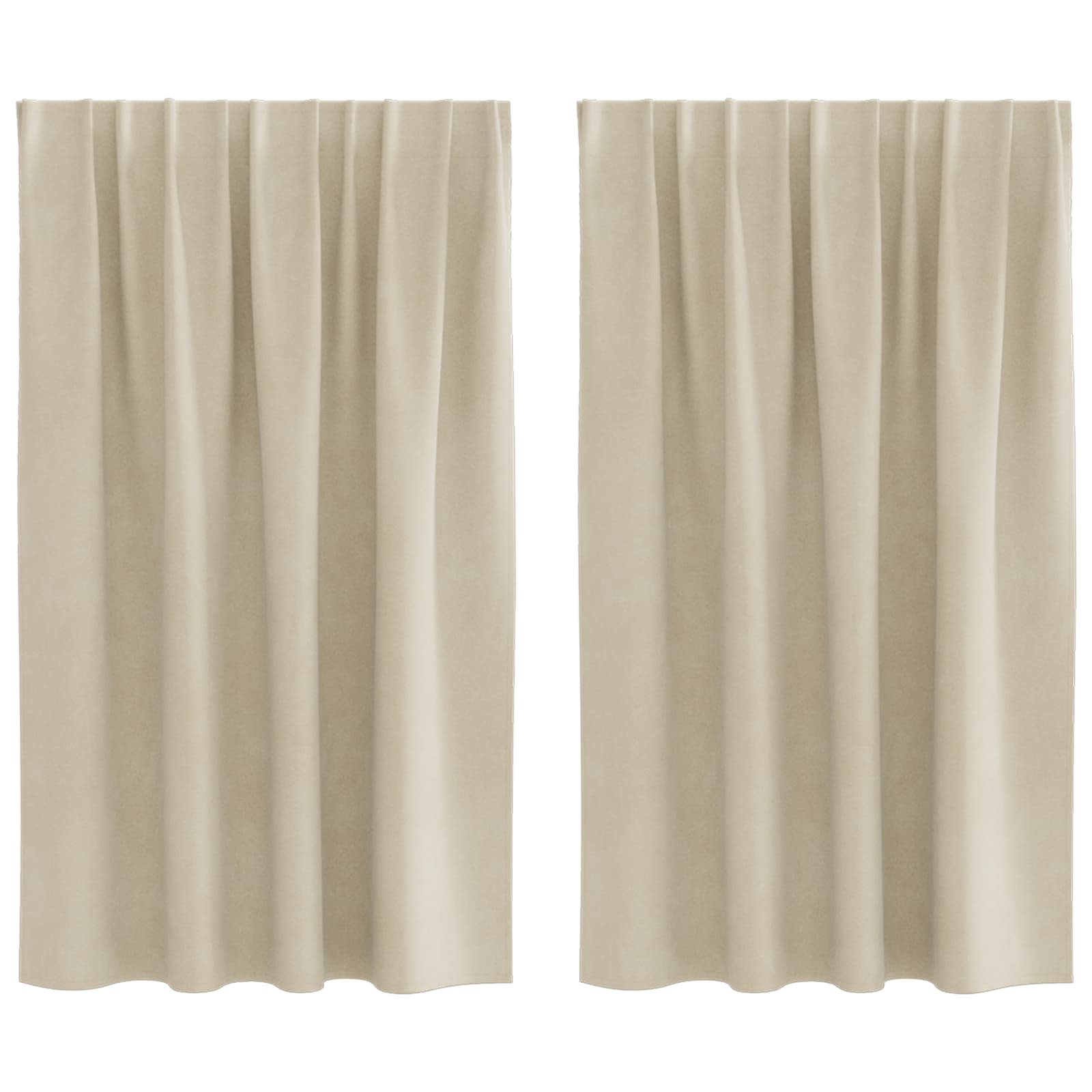 Mörkläggningsgardiner 2 st Gräddvit 140 x 140 cm Sammet