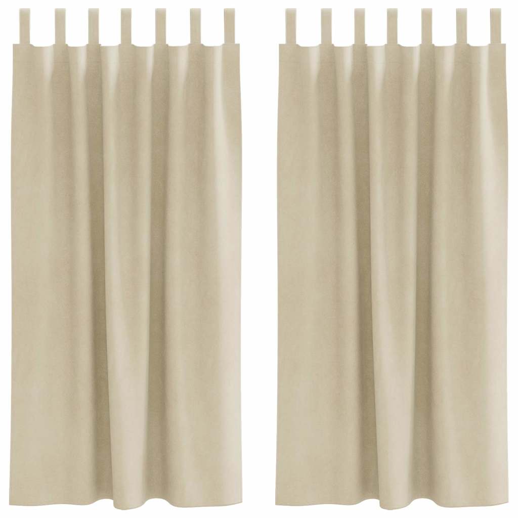 Mörkläggningsgardiner 2 st Gräddvit 140 x 175 cm Sammet