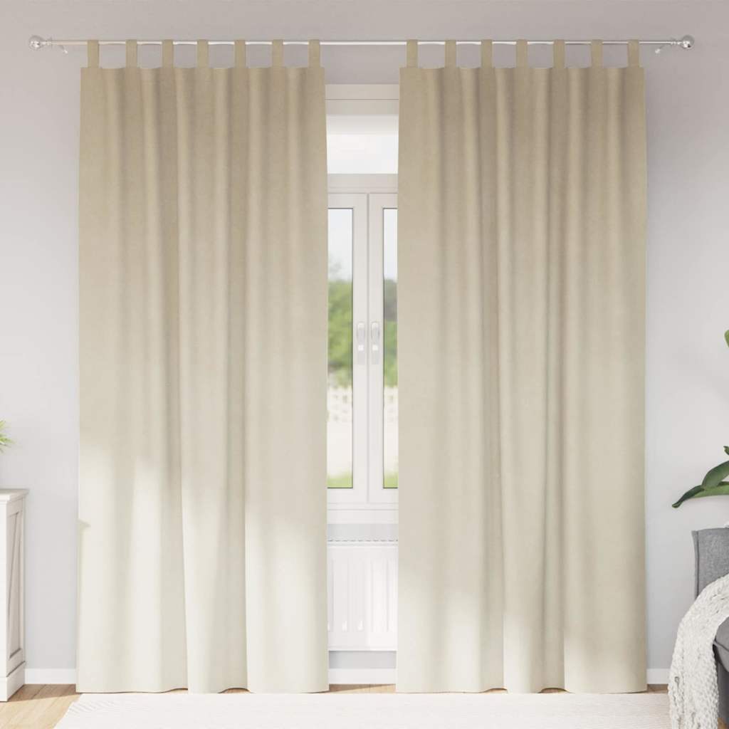 Mörkläggningsgardiner 2 st Gräddvit 140 x 225 cm Sammet