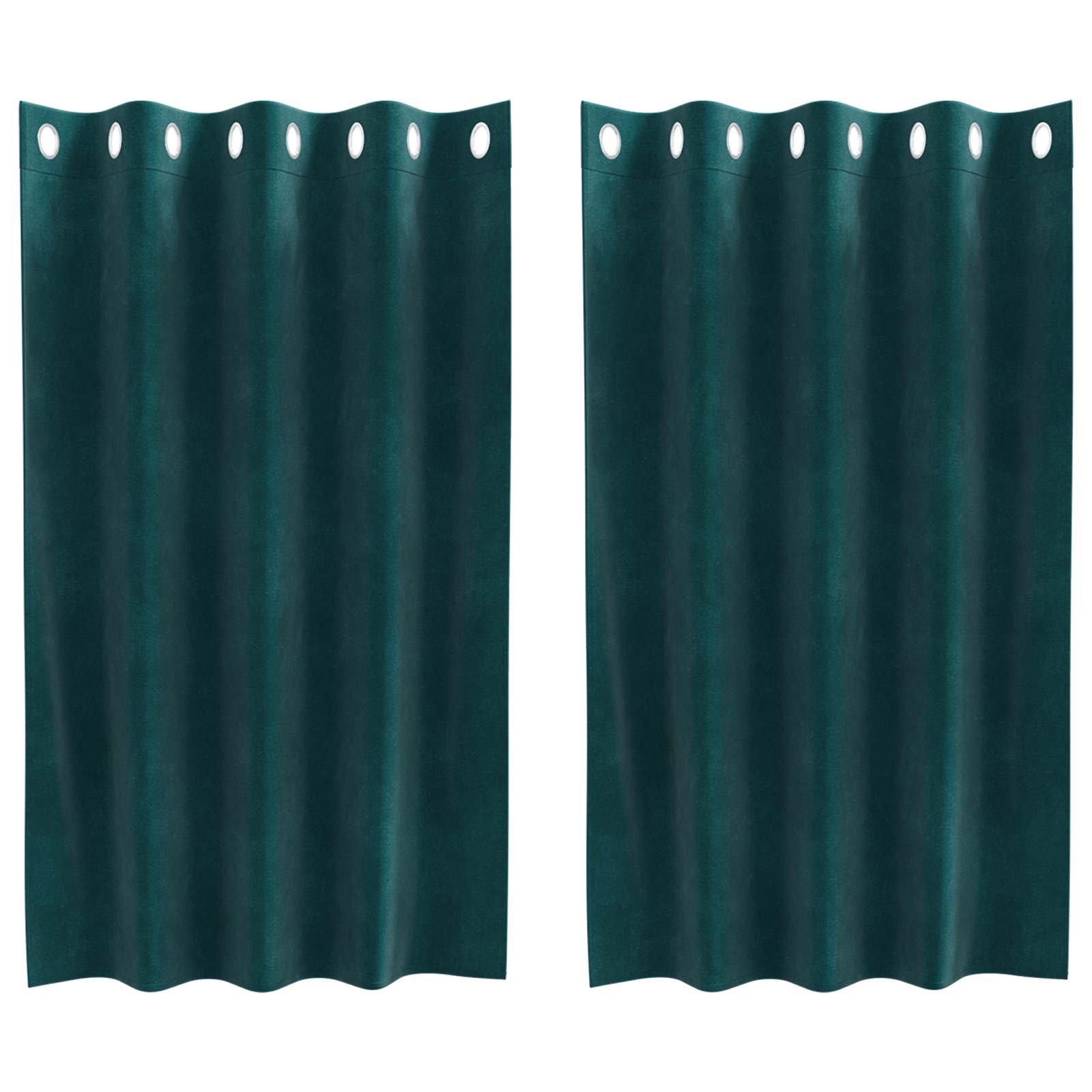 Mörkläggningsgardiner 2 st Mörkgrön 140 x 140 cm Sammet