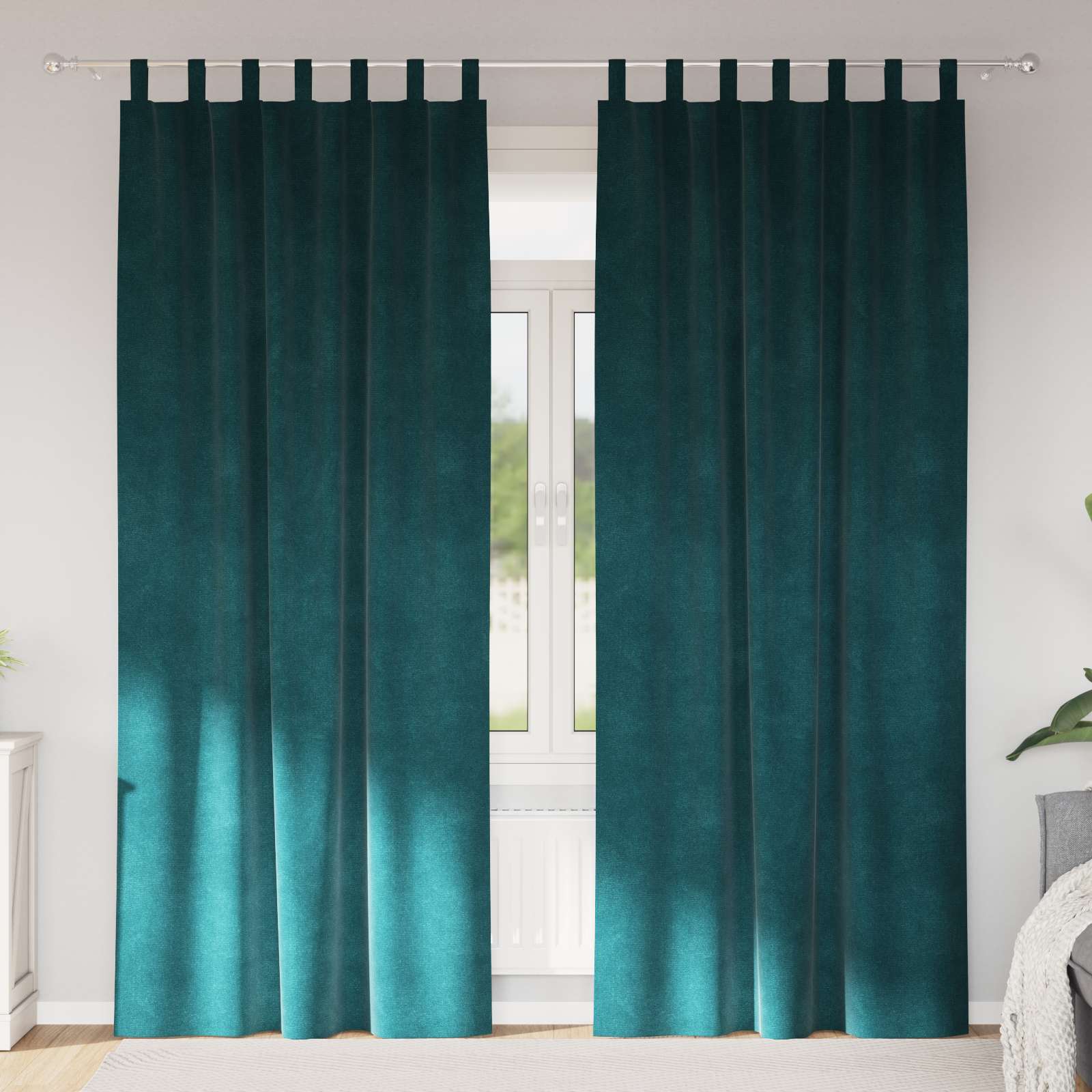 Mörkläggningsgardiner 2 st Mörkgrön 140 x 245 cm Sammet