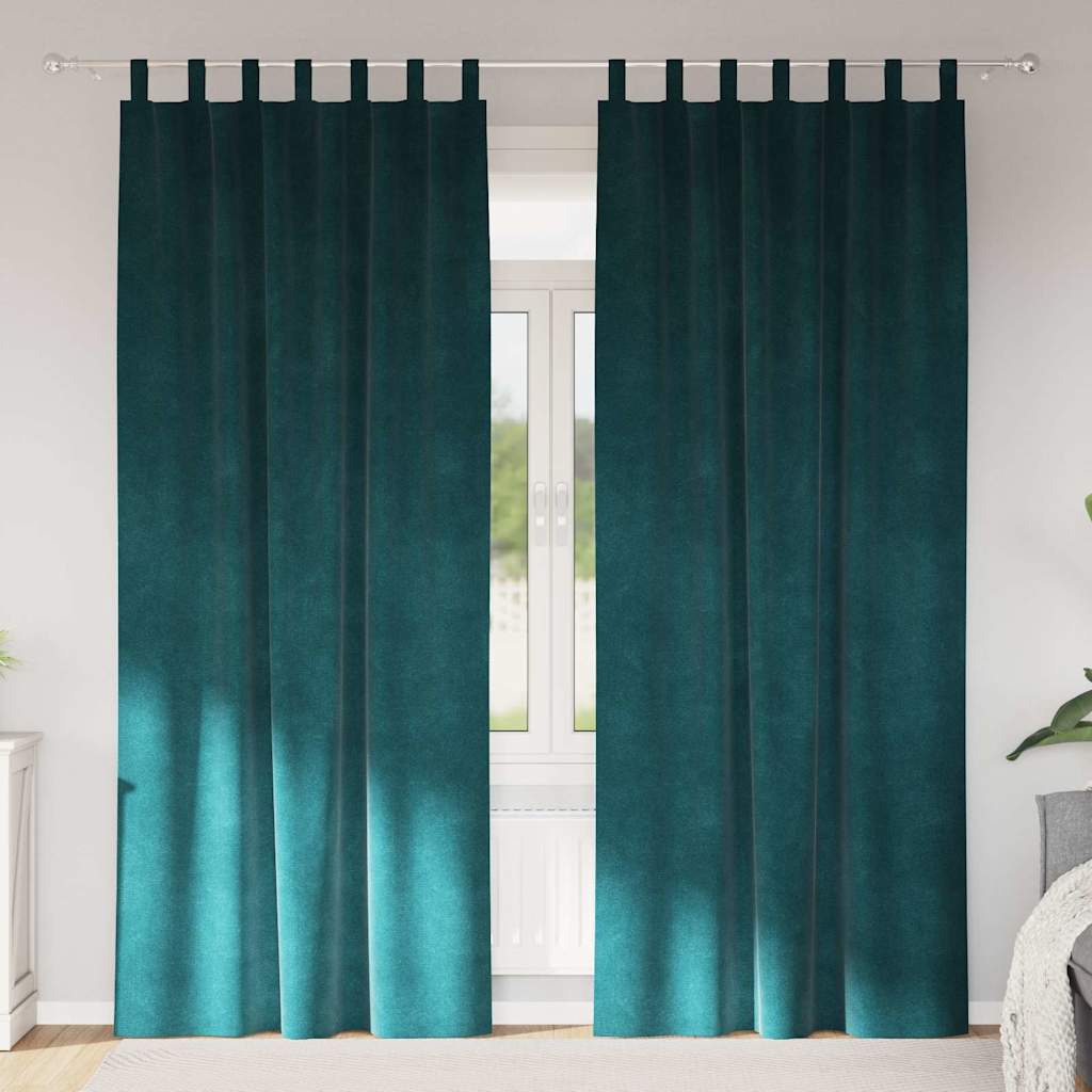 Mörkläggningsgardiner 2 st Mörkgrön 140 x 260 cm Sammet