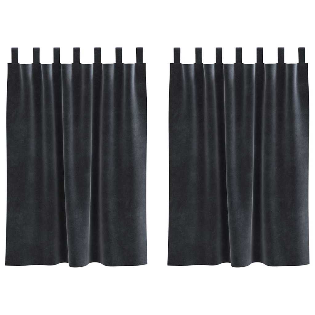 Mörkläggningsgardiner 2 st Mörkgrå 140 x 140 cm Sammet