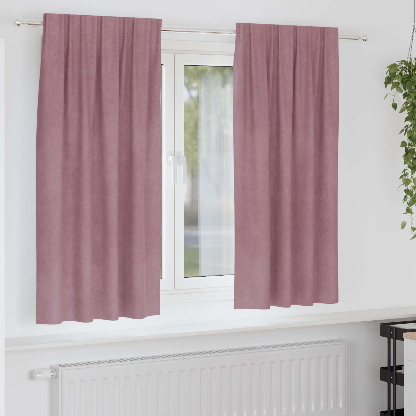 Mörkläggningsgardiner 2 st Mörkrosa 140 x 175 cm Sammet