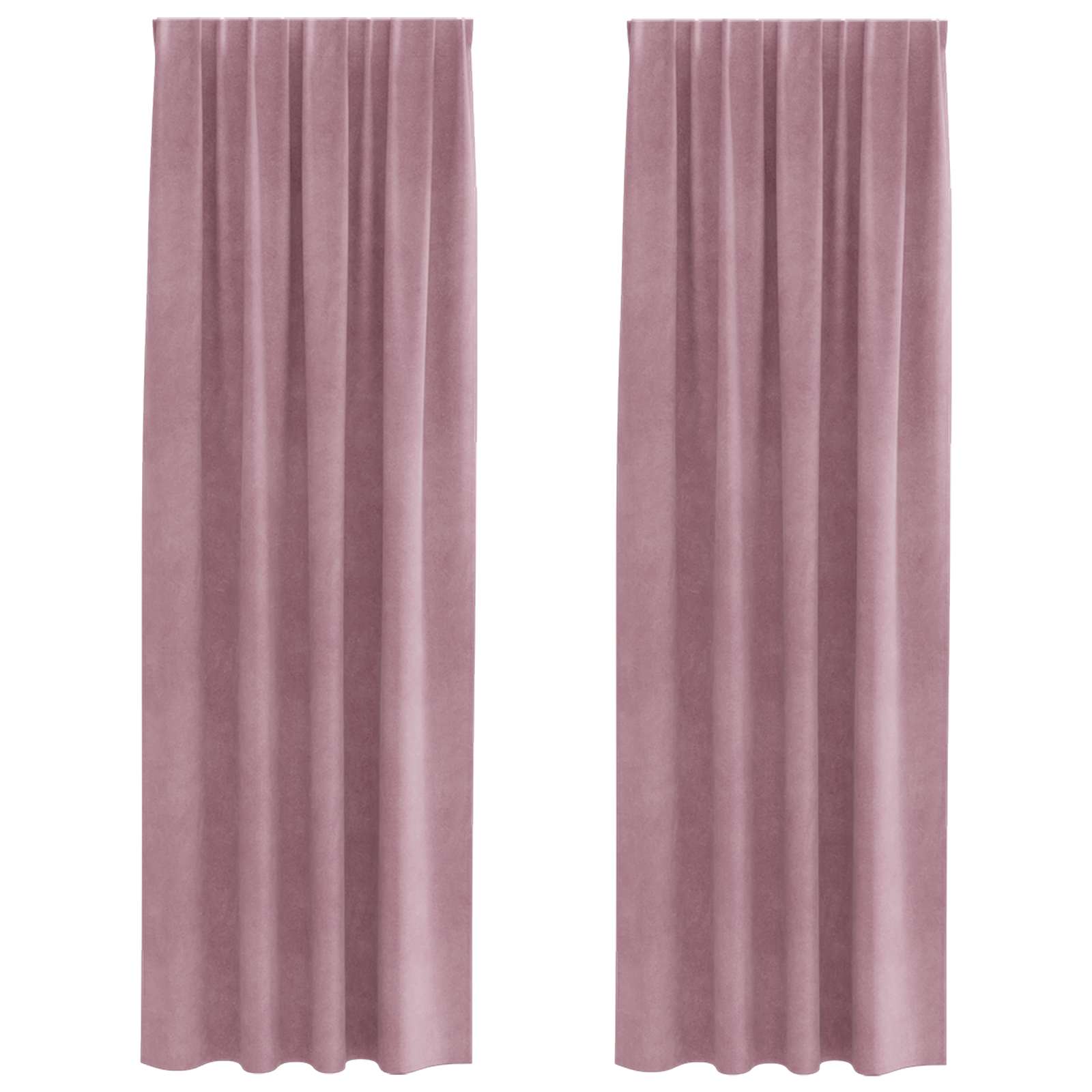 Mörkläggningsgardiner 2 st Mörkrosa 140 x 225 cm Sammet
