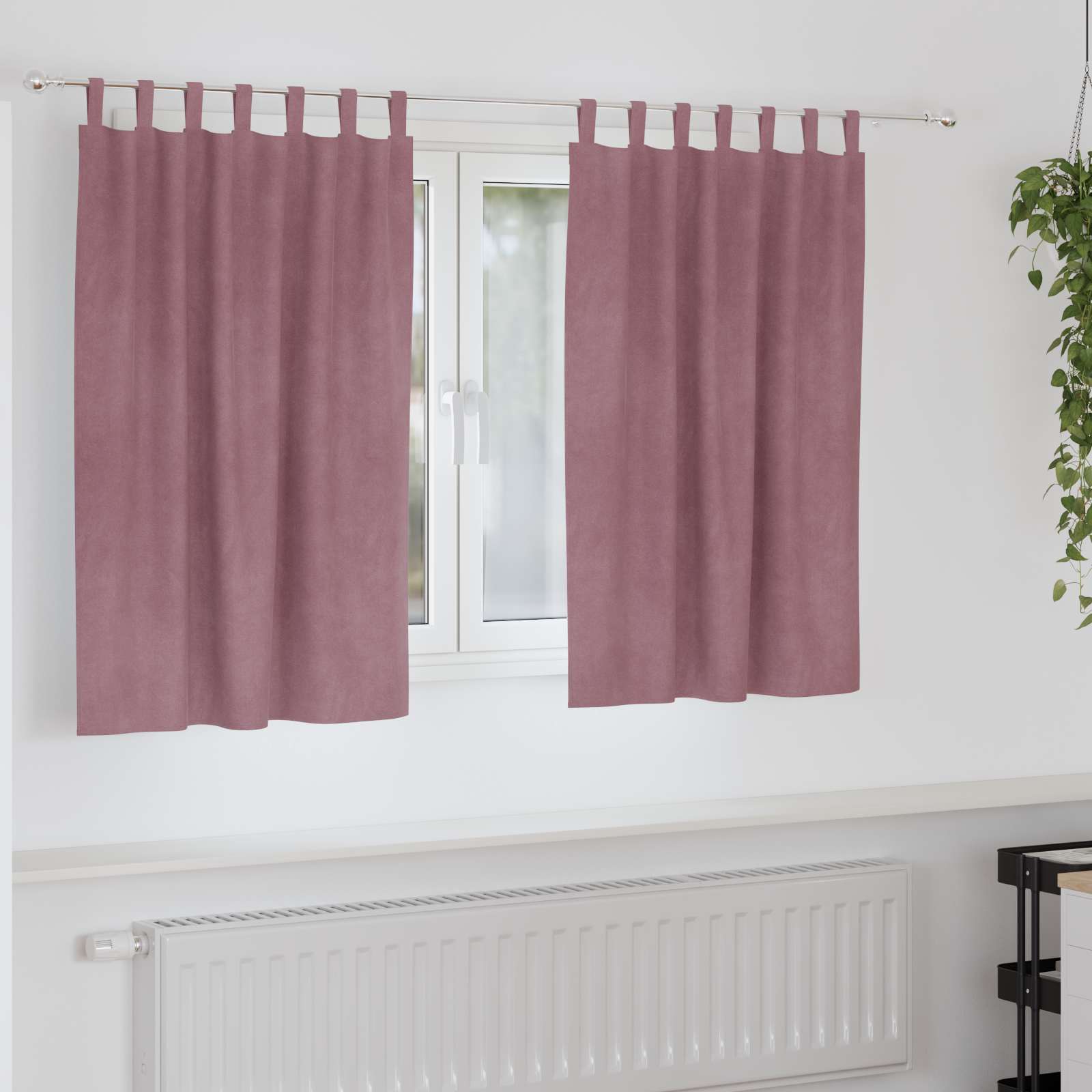 Mörkläggningsgardiner 2 st Mörkrosa 140 x 140 cm Sammet