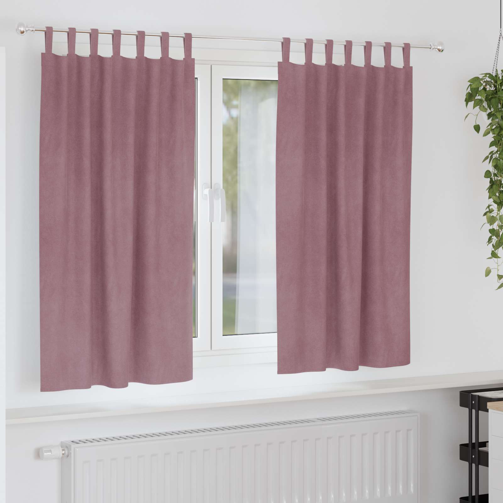 Mörkläggningsgardiner 2 st Mörkrosa 140 x 175 cm Sammet