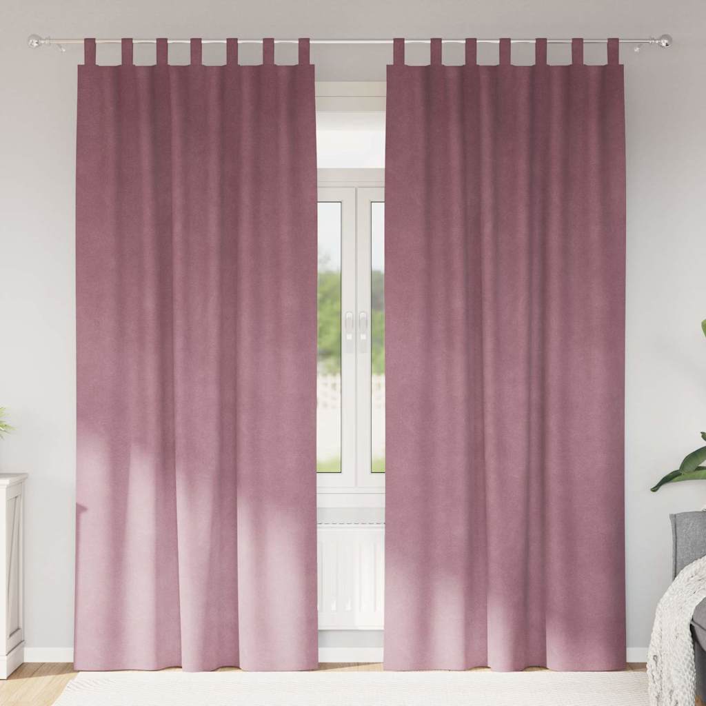 Mörkläggningsgardiner 2 st Mörkrosa 140 x 245 cm Sammet