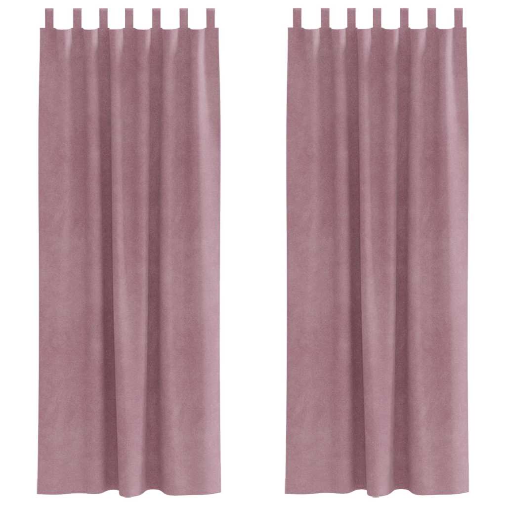 Mörkläggningsgardiner 2 st Mörkrosa 140 x 245 cm Sammet