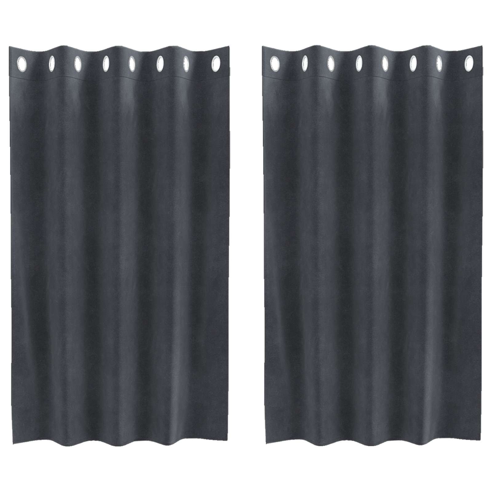 Mörkläggningsgardiner 2 st Ljusgrå 140 x 140 cm Sammet