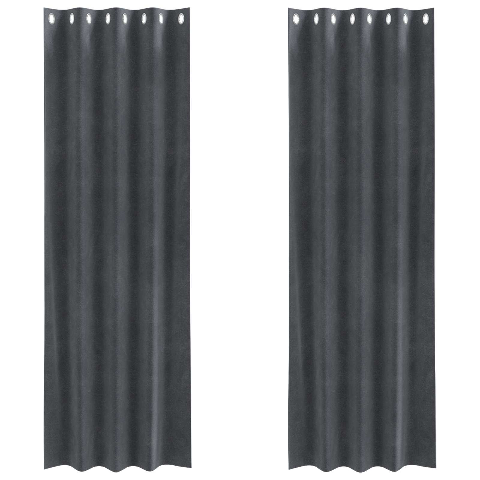 Mörkläggningsgardiner 2 st Ljusgrå 140 x 225 cm Sammet