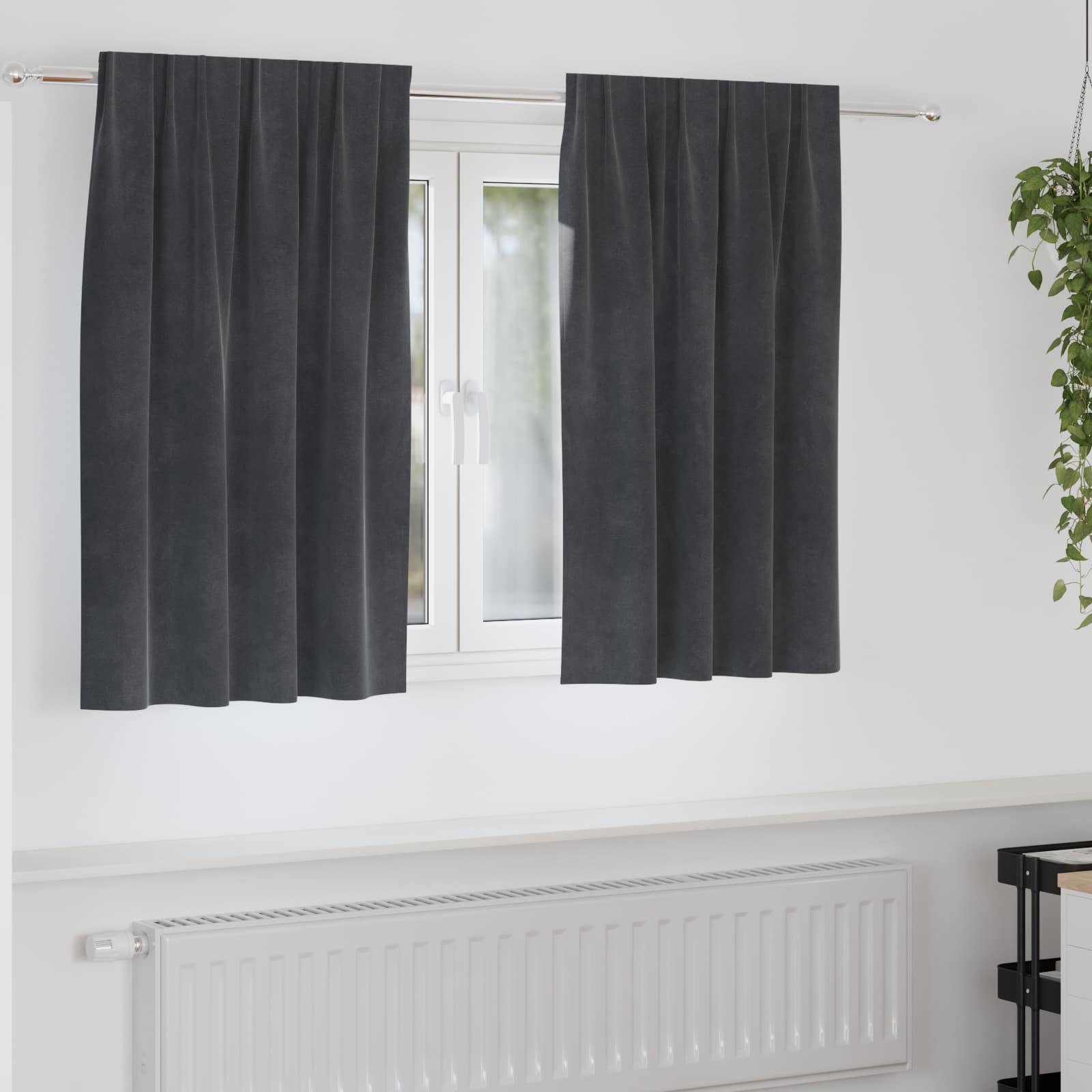 Mörkläggningsgardiner 2 st Ljusgrå 140 x 140 cm Sammet