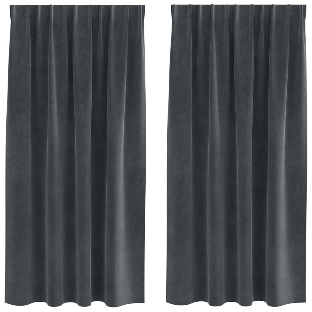 Mörkläggningsgardiner 2 st Ljusgrå 140 x 175 cm Sammet