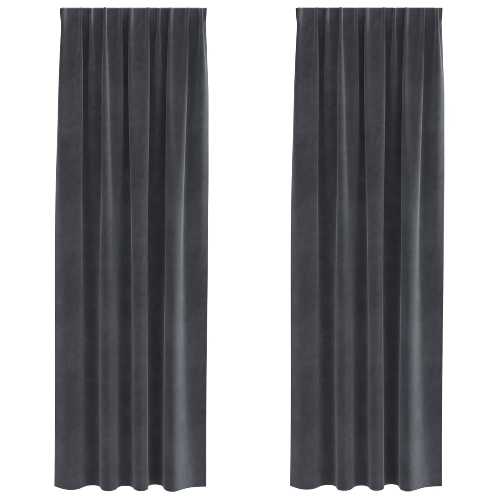 Mörkläggningsgardiner 2 st Ljusgrå 140 x 260 cm Sammet