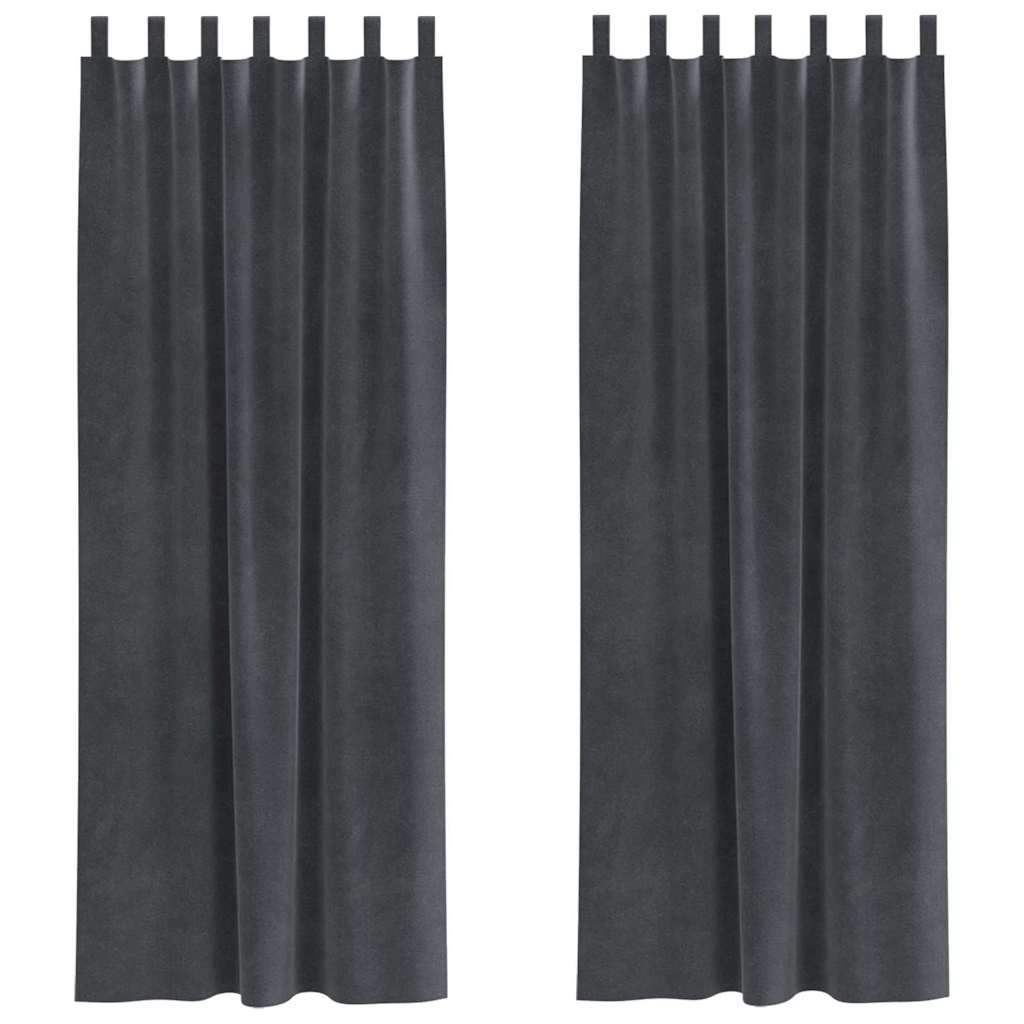 Mörkläggningsgardiner 2 st Ljusgrå 140 x 225 cm Sammet