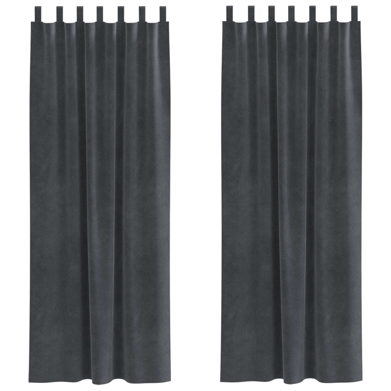 Mörkläggningsgardiner 2 st Ljusgrå 140 x 245 cm Sammet